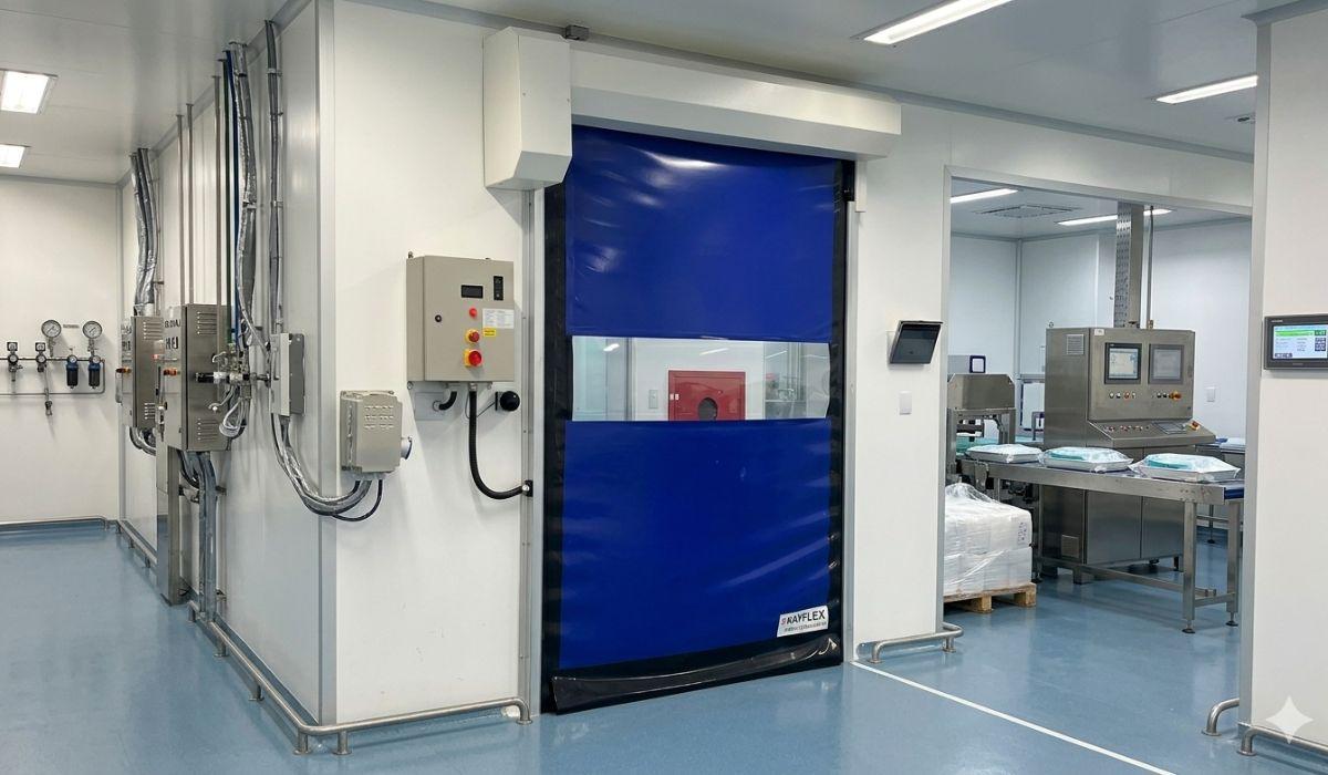 Uso de porta rápida industrial