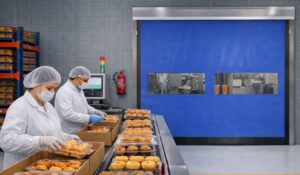 Porta rápida setor alimentício processamento